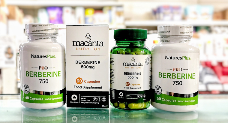 Two Berberine supplements stocked by Organico in the shop and online